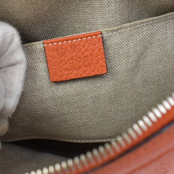 GUCCI Logo Interlocking G 2Way Shoulder Hand Bag Leather Orange GHW 93KB068 - Picture 13 of 14